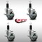 Service Caster 3.5'' SS Gray Poly Swivel 1-1/4'' Expanding Stem Caster Set with Brake, 4PK SCC-SSEX20S3514-PPUB-TLB-114-4 - alternate 2